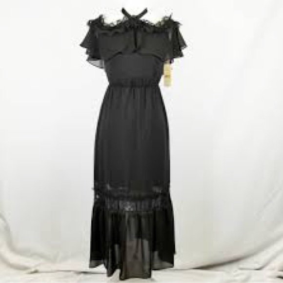 Nanette Lepore Dresses & Skirts - NWT NANETTE LEPORE Modern Glam Black Ruffle Off The Shoulder Maxi Dress